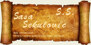 Saša Sekulović vizit kartica